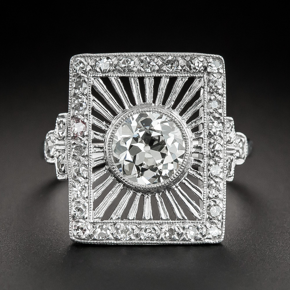 Art Deco 1.05 Carat Diamond Starburst Ring