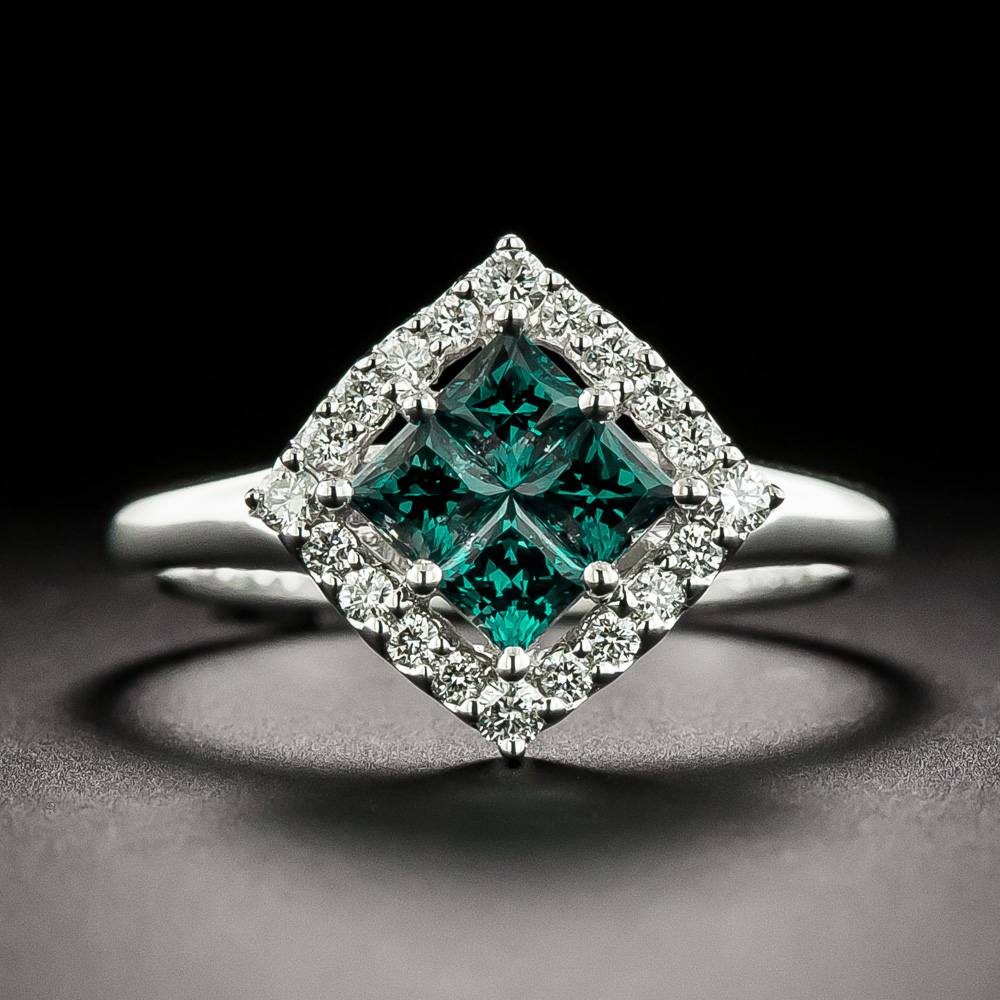Estate 18K Alexandrite and Diamond Ring