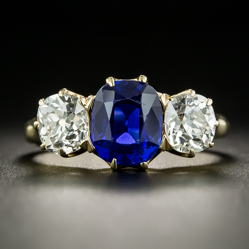 Exceptional 2.62 Carat Kashmir Sapphire and Diamond Ring - AGL