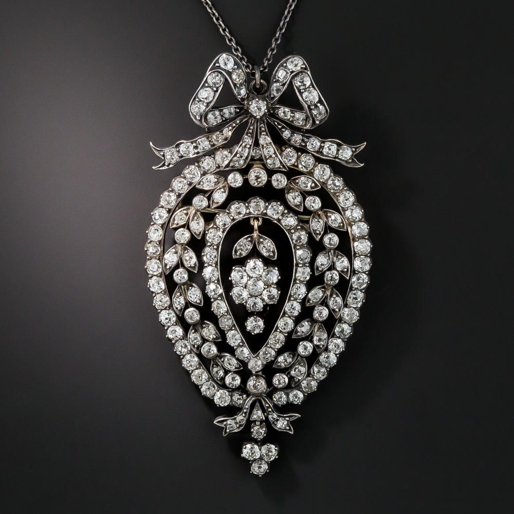 Late Victorian/Edwardian Diamond Pendant/Brooch