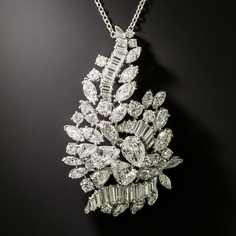 Mid-Century 10.00 Ct Tw Diamond Spray Pendant
