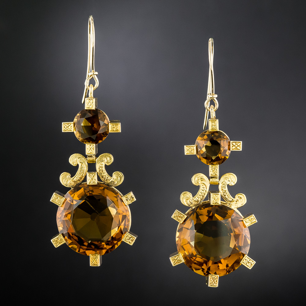 Victorian 18K Citrine Earrings