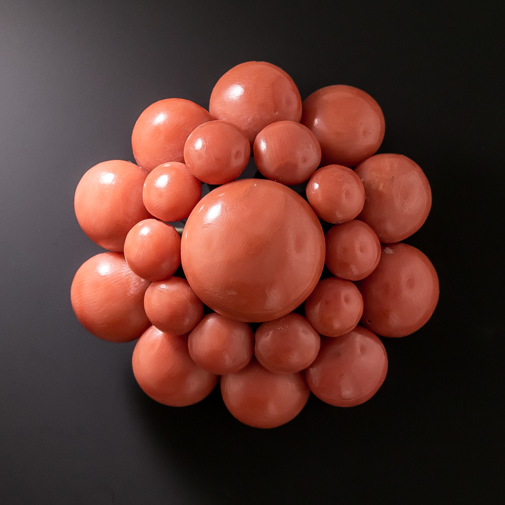 Victorian Coral Cluster Brooch/Pendant