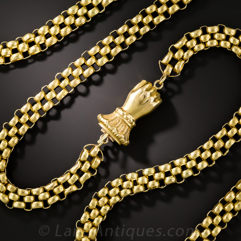 Victorian Long Chain With Hand Clasp
