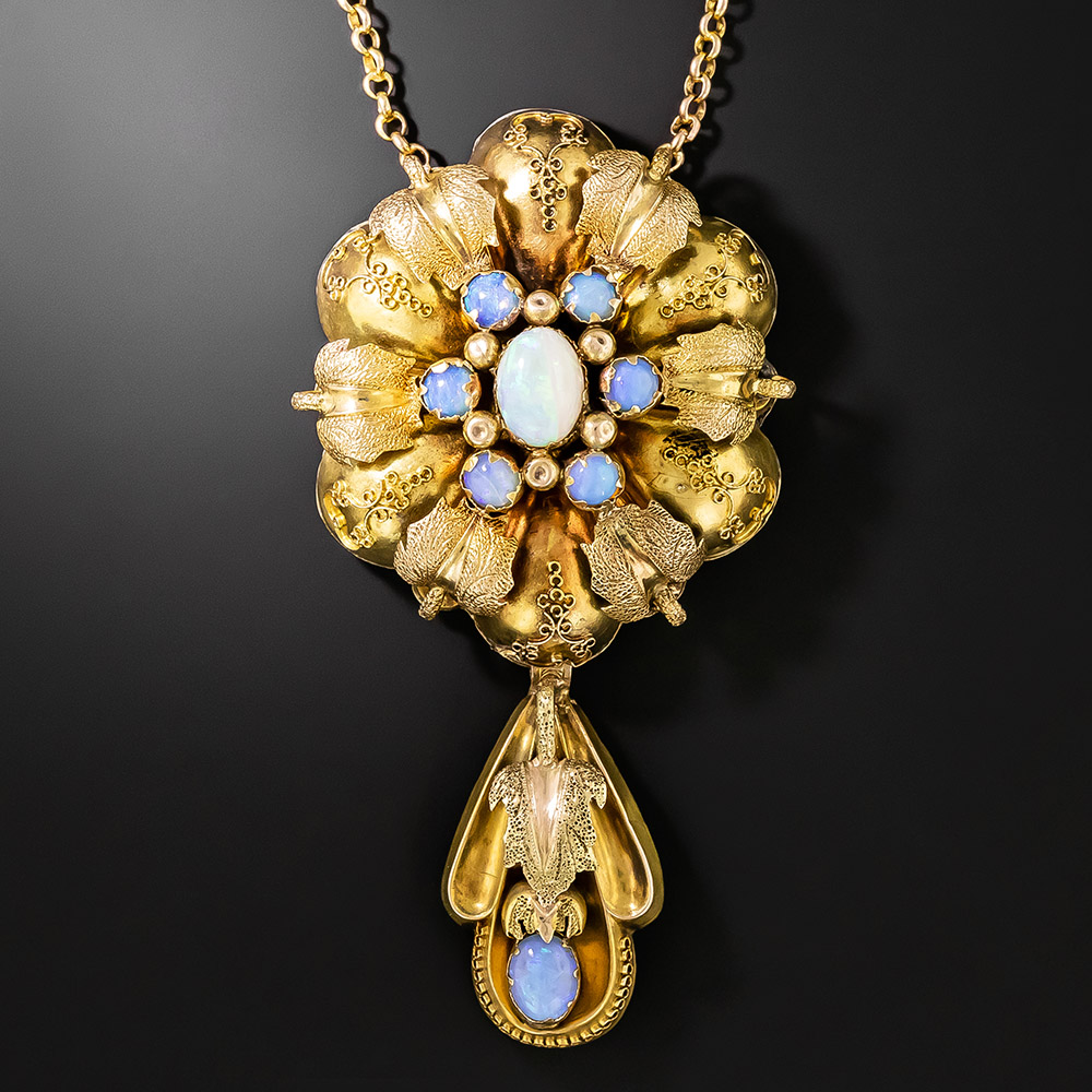 Victorian Opal Lavalière Necklace