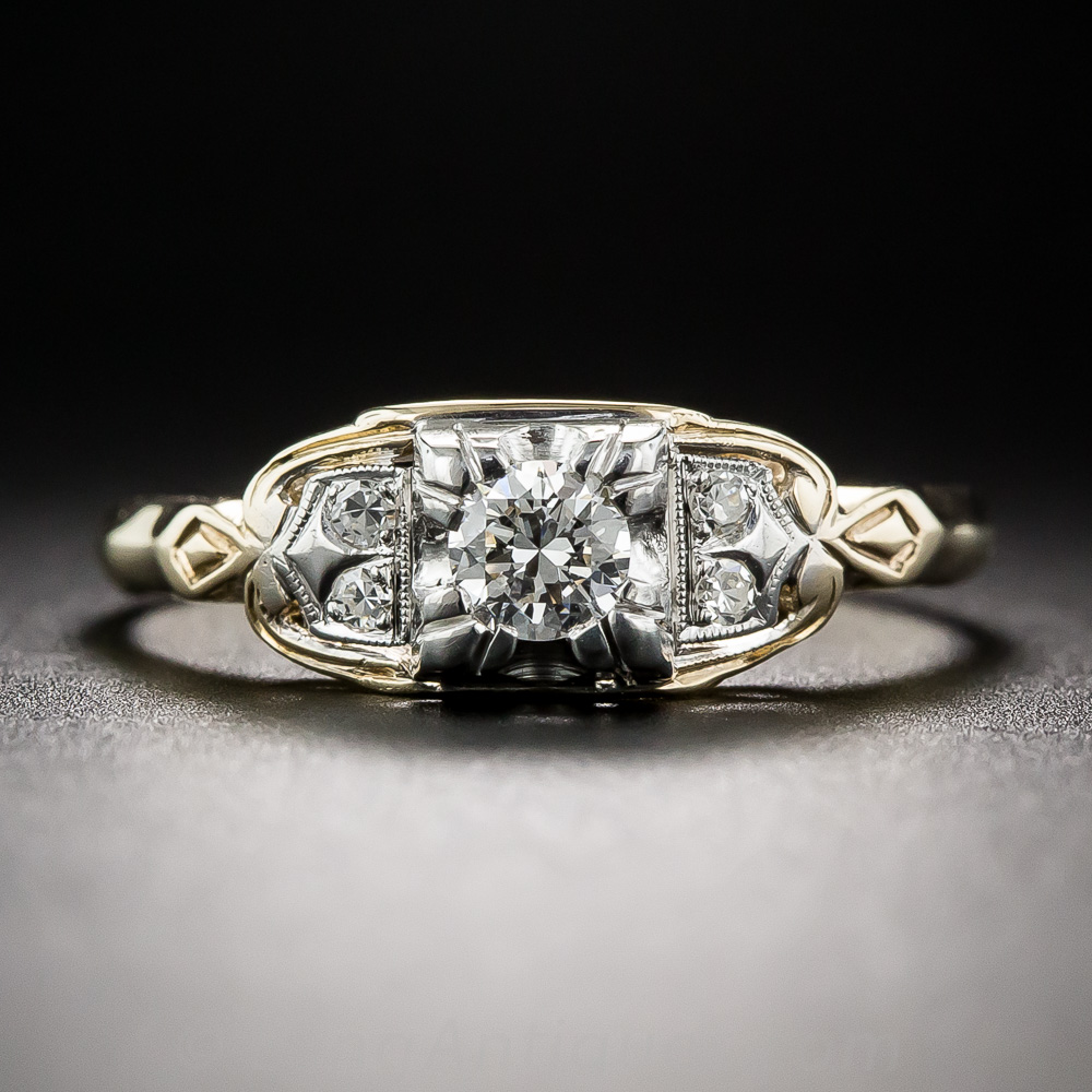  18  Carat  Mid Century Diamond  Engagement  Ring  Vintage 