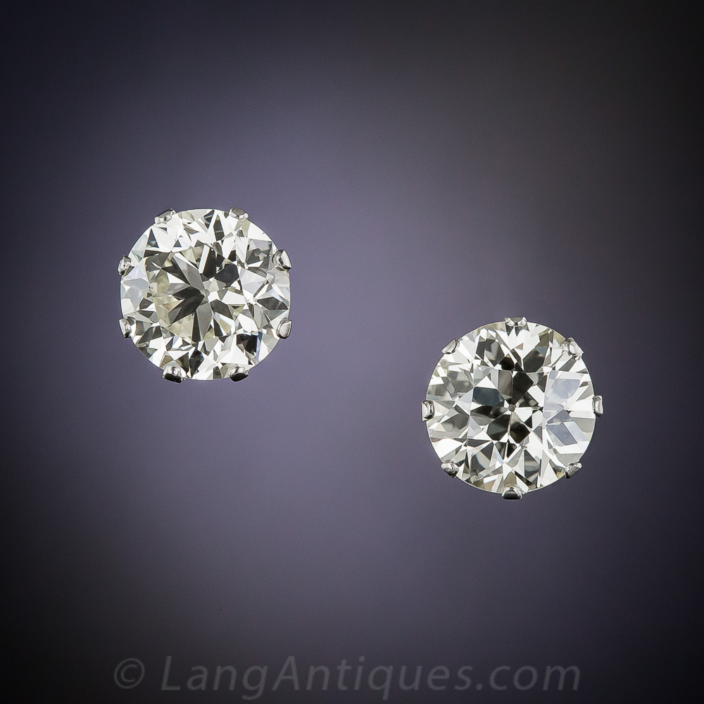 2.30 Carat Vintage Diamond Stud Earrings