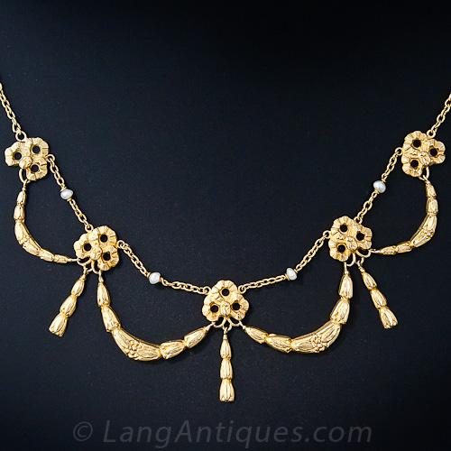Antique French 18 Karat Gold Necklace