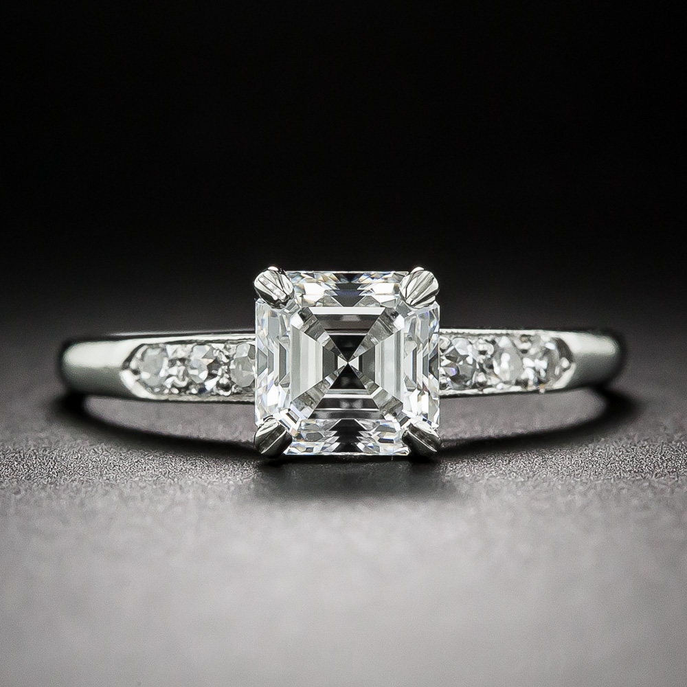 Asscher Cut 1.12 Carat Diamond Ring (F/VS2 GIA)