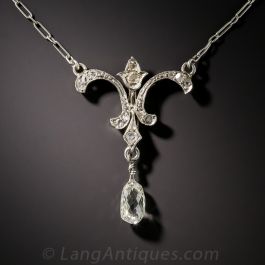 1.10 Carat Briolette Diamond Edwardian Necklace - Antique & Vintage ...