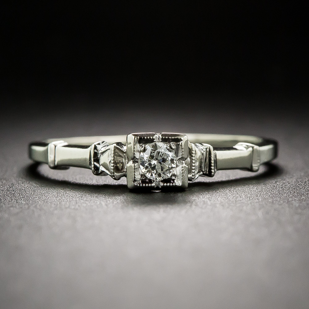 Petite Art Deco Engagement Ring