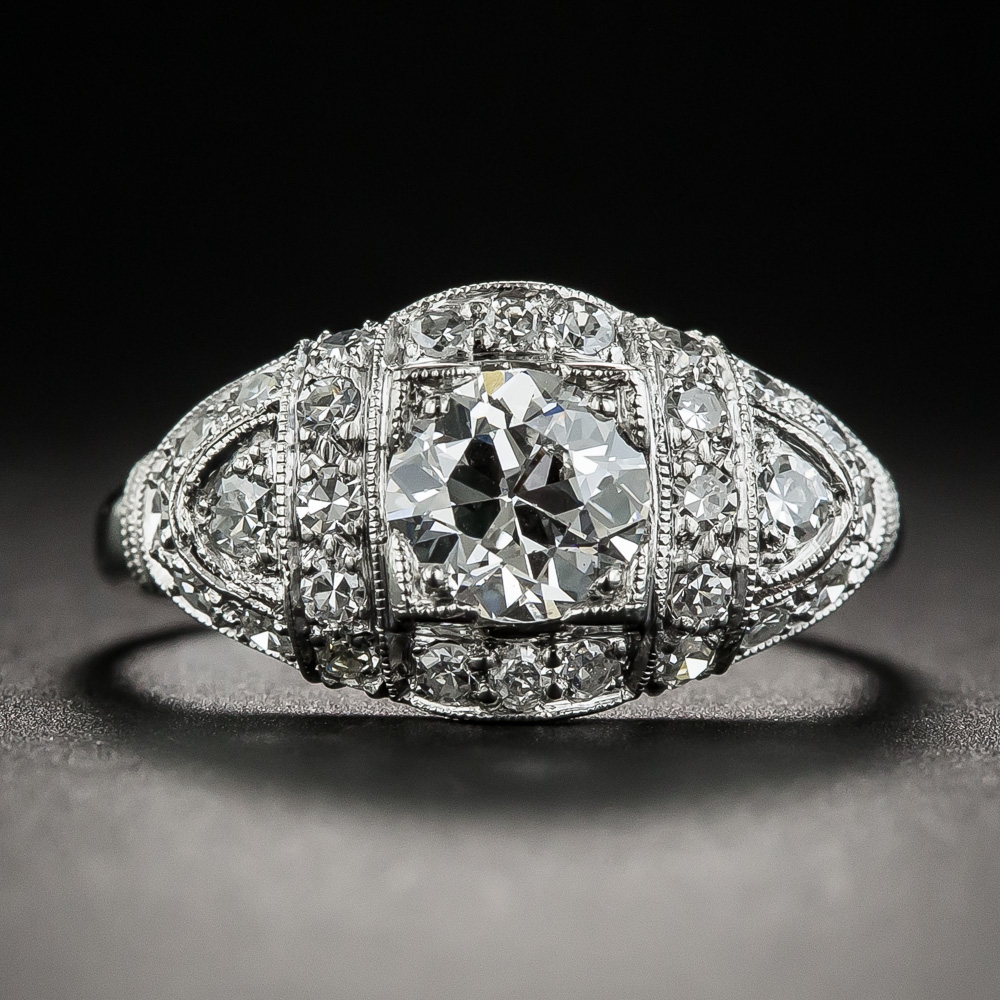 Platinum .68 Carat Art Deco Diamond Engagement Ring - Vintage