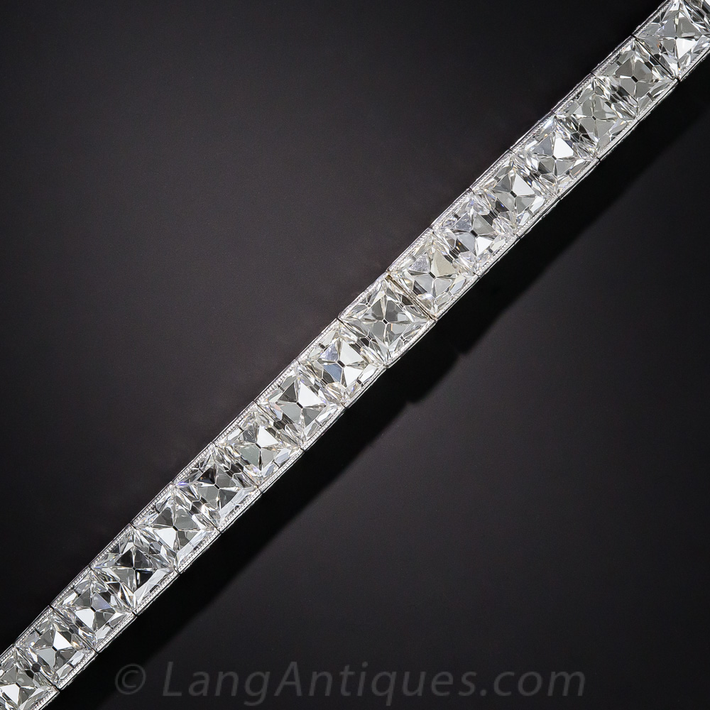 Tiffany & Co. 23 Carat French-Cut Diamond Art Deco Line Bracelet