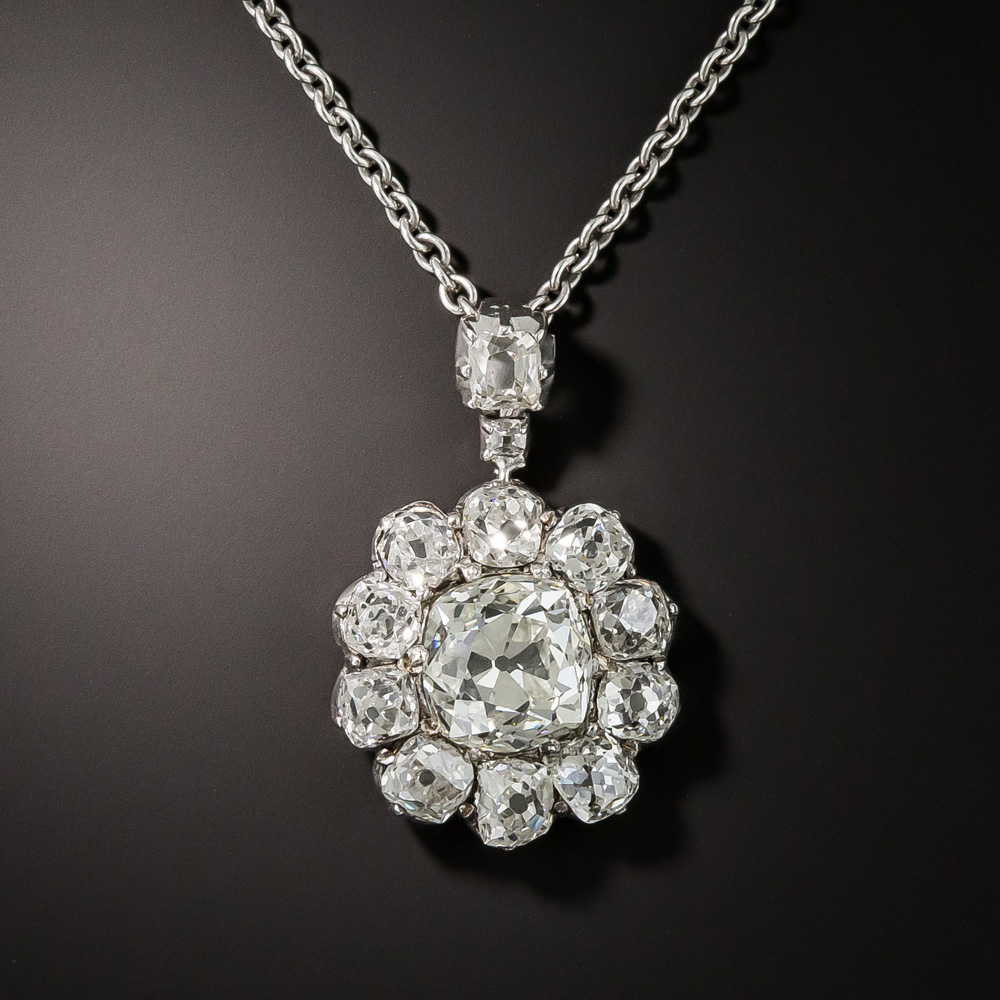 Victorian 3.39 Carat Diamond Pendant - Antique & Vintage Necklaces ...