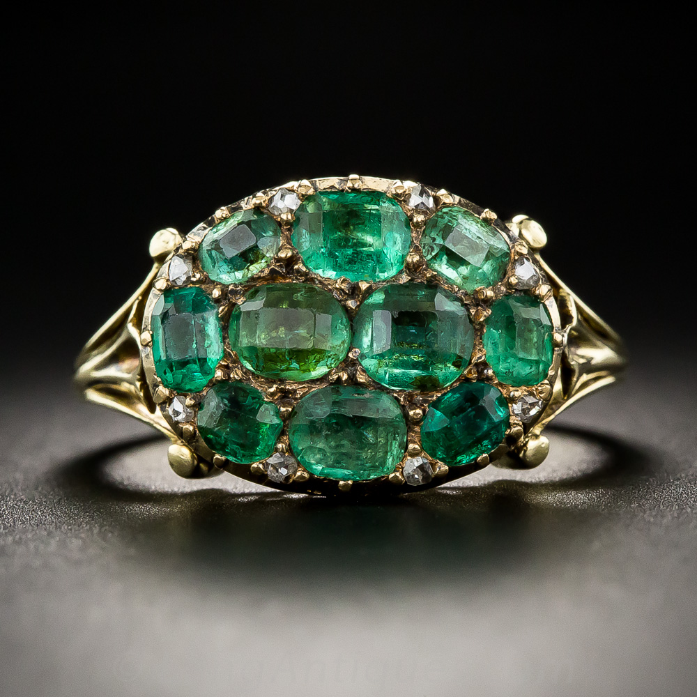 Victorian Emerald Cluster Ring