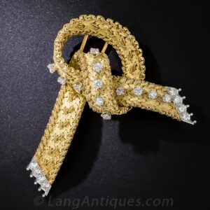 French Looped Ribbon Clip-Brooch