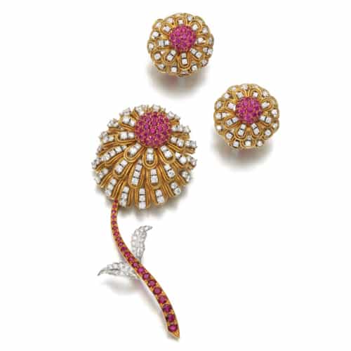 Picciotti Ruby and Diamond Demi Parure, c.1950s. Photo Courtesy of Sotheby's.