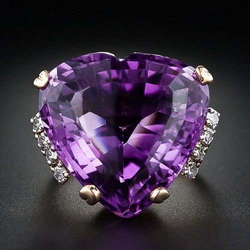 Mid-Century Heart-Shaped Amethyst Ring.