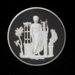 Wedgwood Ceramic Cameo - White Jasperware with Black c.1780-1800. Victorian & Albert Museum Collection.