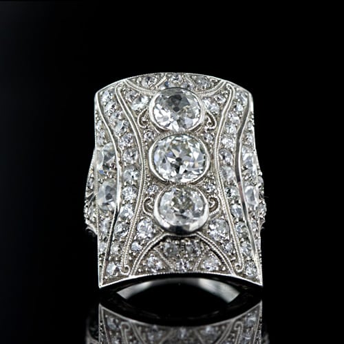 Early Art Deco Diamond Dinner Ring, Circa 1916.