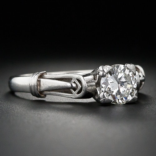 Art Deco Architectural Style Diamond Engagement Ring.