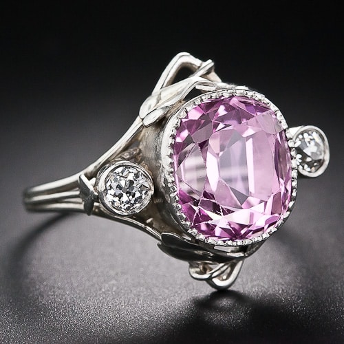 Arts & Crafts Pink Sapphire Ring