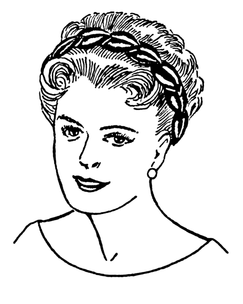 Sketch of a Lady Wearing A Bandeau.