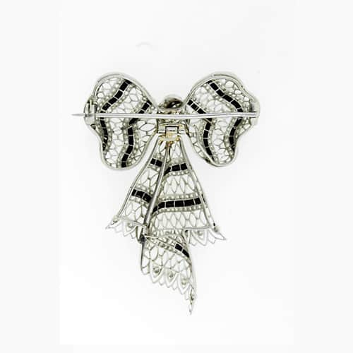 Reverse View of an Edwardian Bow Brooch.