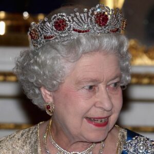 Queen Elizabeth II Wearing the Burmese Ruby Tiara.