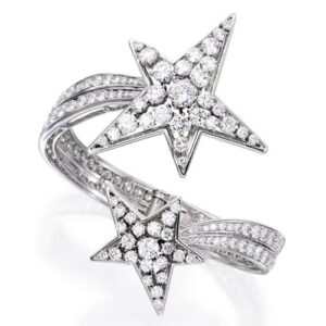 Chanel Diamond Star Bangle Bracelet.