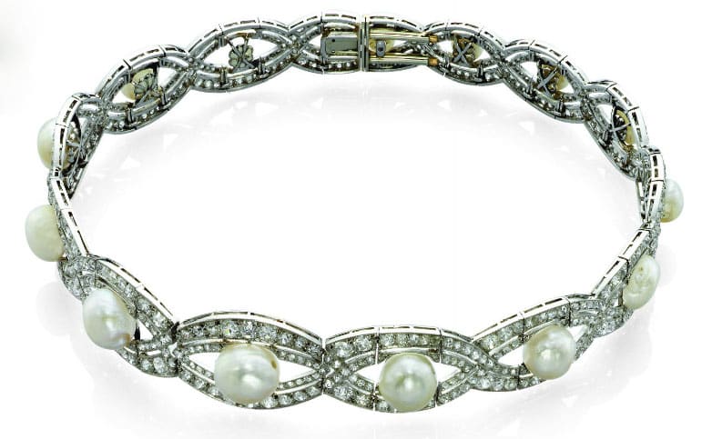 Chaumet Diamond and Pearl Collier de Chien, c.1905.