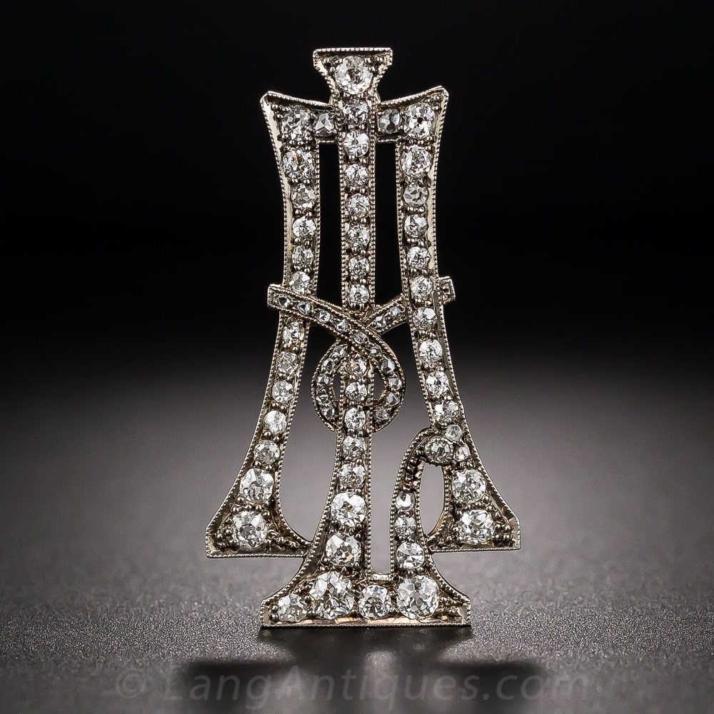 Antique Diamond Cipher Brooch.