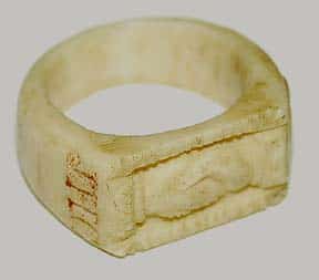Hand Carved Civil War Ring, Bone