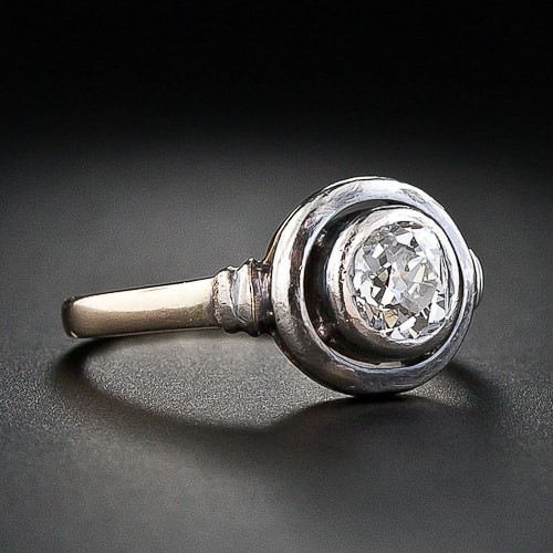 Victorian Diamond Ring with Plain Collet.