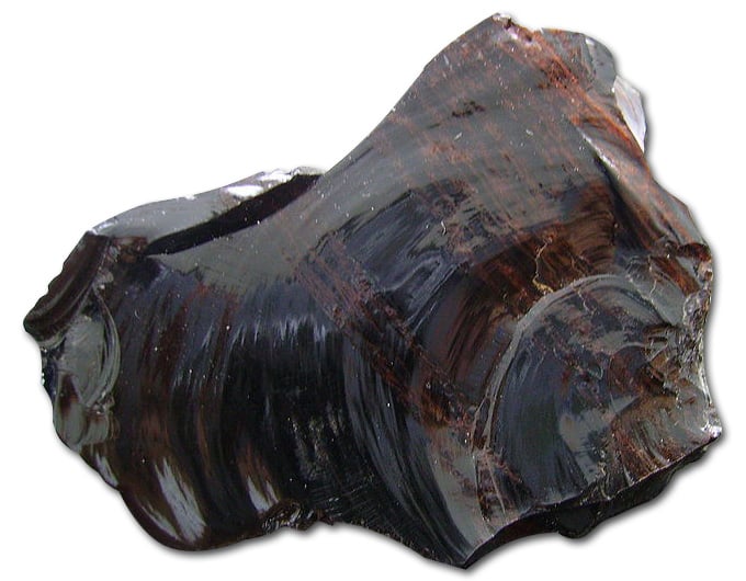 Example of a Conchoidal (Shell-Like) Fracture in a Piece of Obsidian.