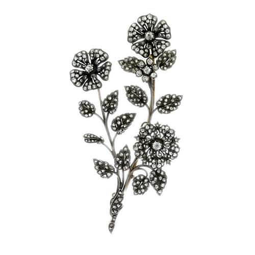 Antique French Corsage Diamond Brooch c. 1890.