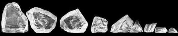 An Image of the 9 Largest Pieces of the Cullinan Diamond.
