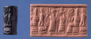 Black Hematite Old Assyrian Cylinder Seal. © Trustees of the British Museum.