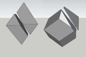 The Cleaving Directions in an Octahedral (left) and Dodecahedral (right) Diamond Crystal.