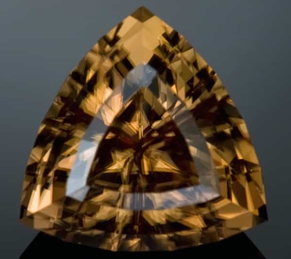 Zircon has a Very High Birefringence which is Clearly Visible in this Shot. The Back Facets Appear Doubled. Image Courtesy of Jeffrey Hunt.