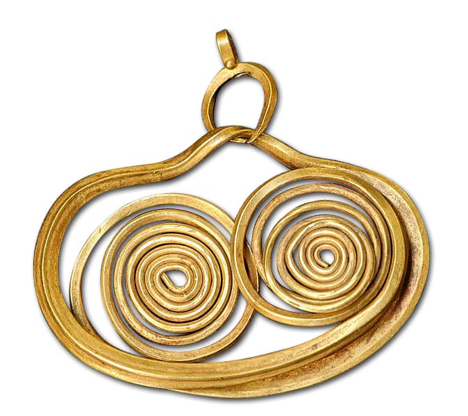 2Pcs Ancient Greek Bronze Spiral Heart Charms Pendants Jewelry Necklace Making