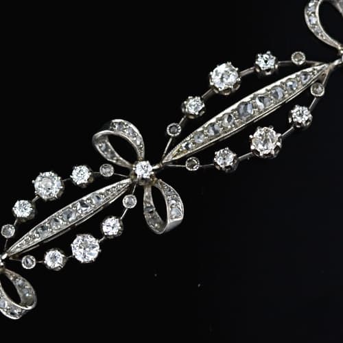 Edwardian Diamond Bracelet Detail.