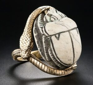 Victorian Egyptian Revival Scarab Ring.