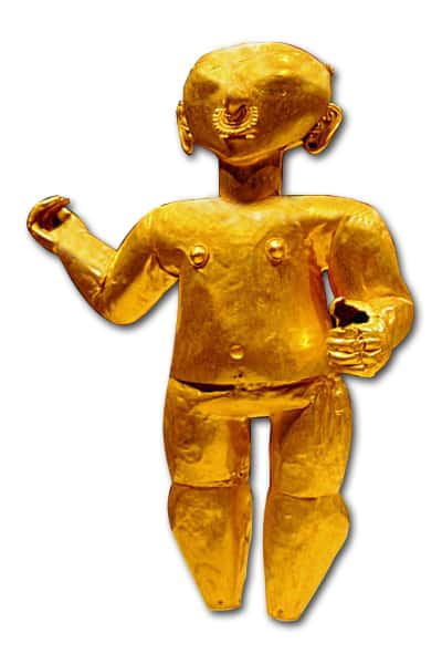 3D figure made of sheet gold. 1st century BC Ecuador.