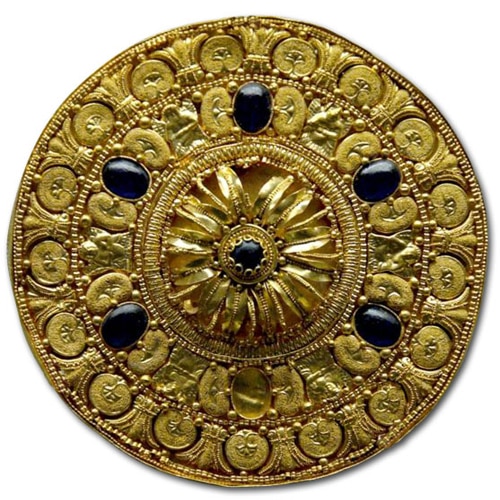 Ear-Stud Decorated with a Rosette Surrounded by Concentric Bands.