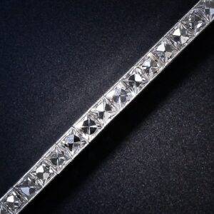 Art Deco French-Cut Diamond Line Bracelet.