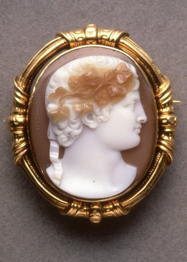 Portrait of Bacchus c.1840-50. Sardonyx. © Trustees of the British Museum.