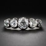 Georgian Five Stone Diamond Engagement Ring with Mine-Cut Diamonds.