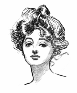 Gibson Girl Sketch by Charles Dan Gibson.