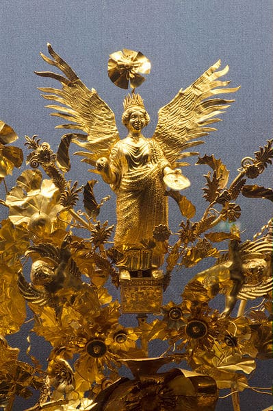 Detail of the Crown -  Golden Decorated Crown, Funerary or Marriage Material, 370–360 BC. From a Grave in Armento (Campania)